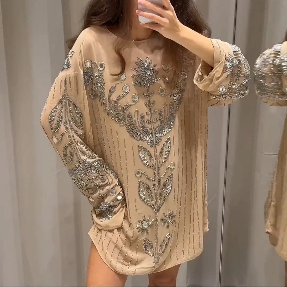 H&M Edition Blush Pink Crewneck mini dress